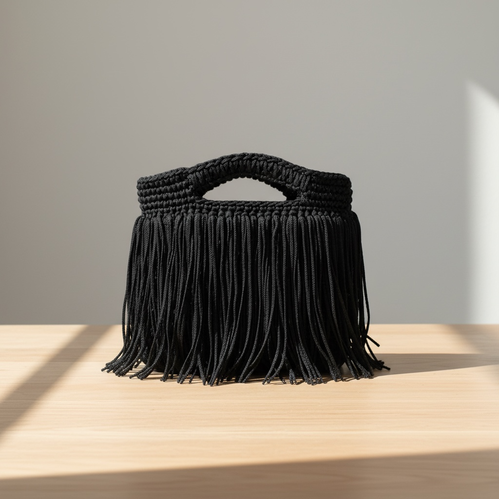 Tilli borsa con frange - nero