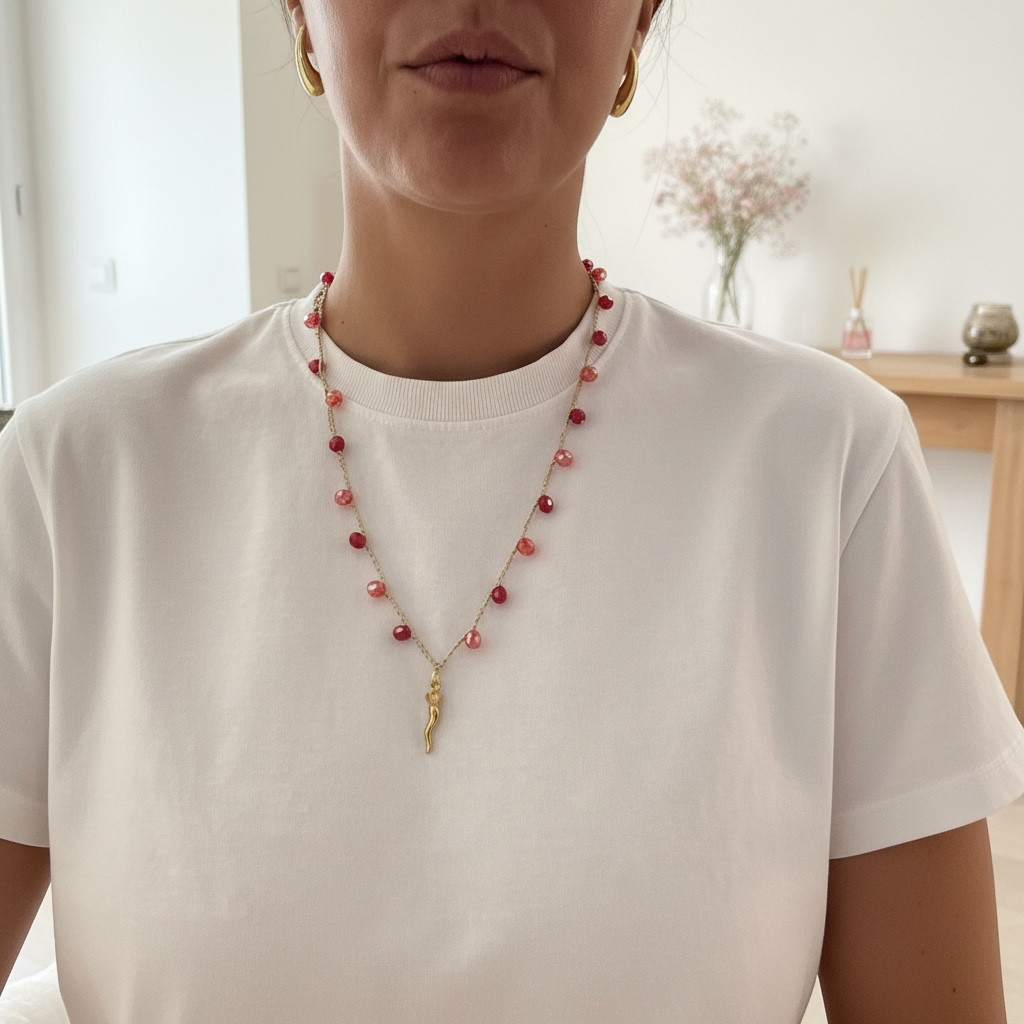 Collana Scintilla con Corno napoletano
