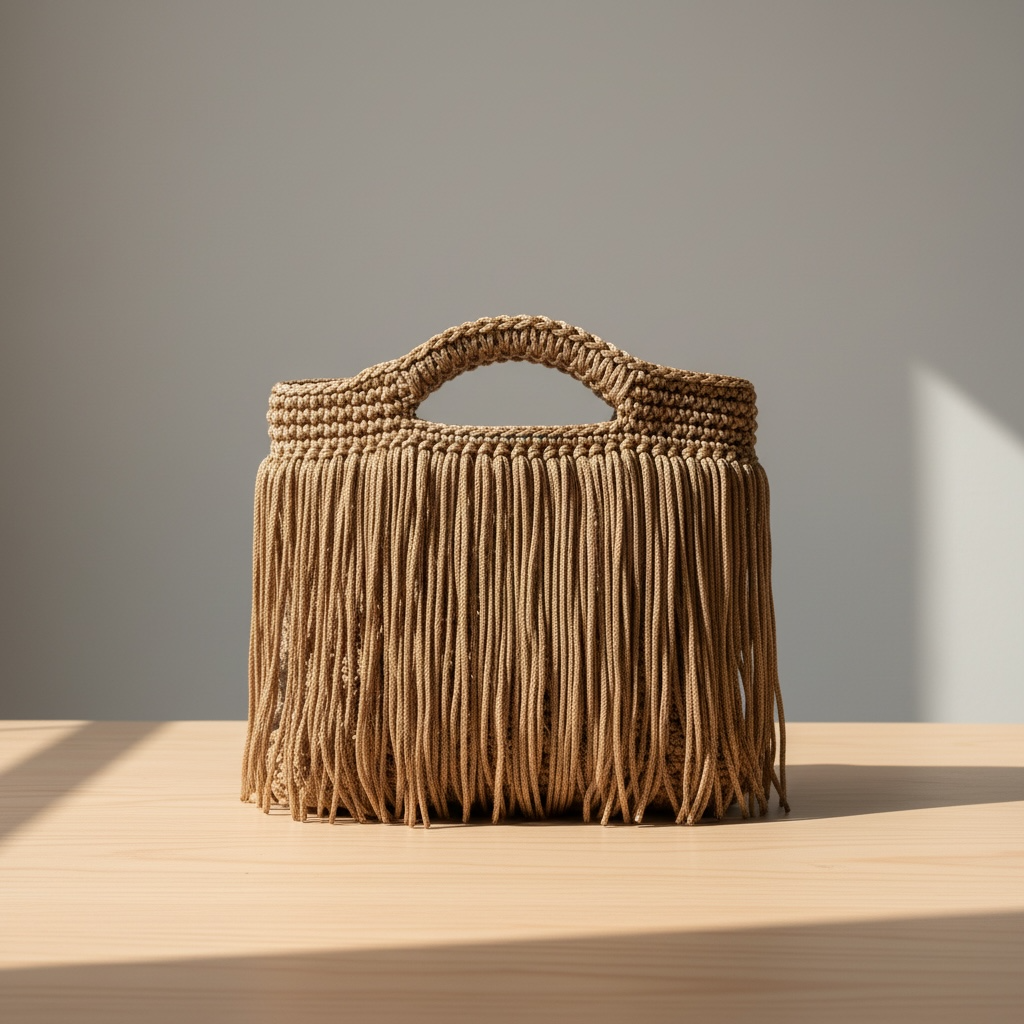 Tilli borsa con frange - Cammello/oro