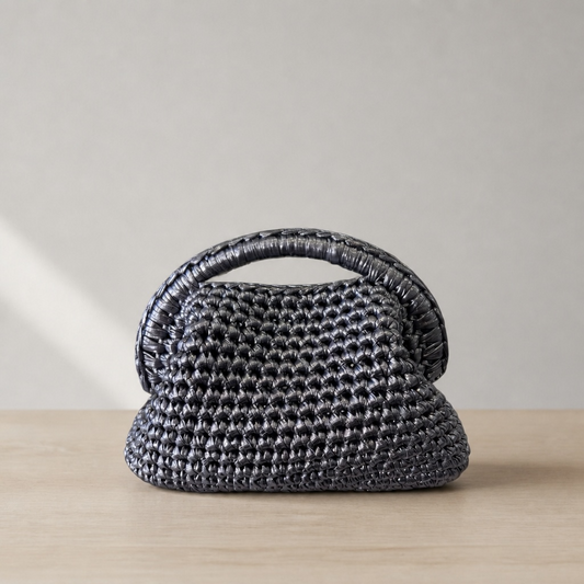 Tondina Clutch metal Argento scuro