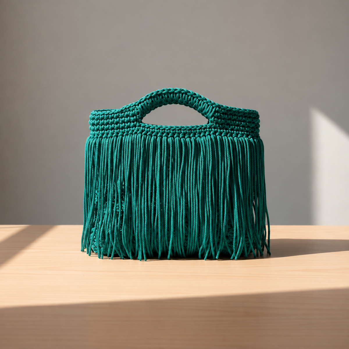 Tilli borsa con frange - Verde Foresta