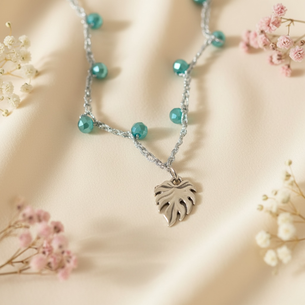 Collana Scintilla con Foglia di Monstera