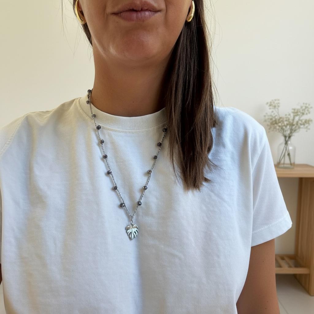Collana Scintilla con monstera