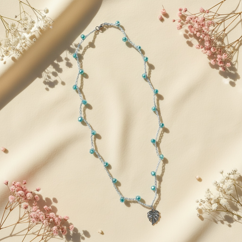 Collana Scintilla con Foglia di Monstera