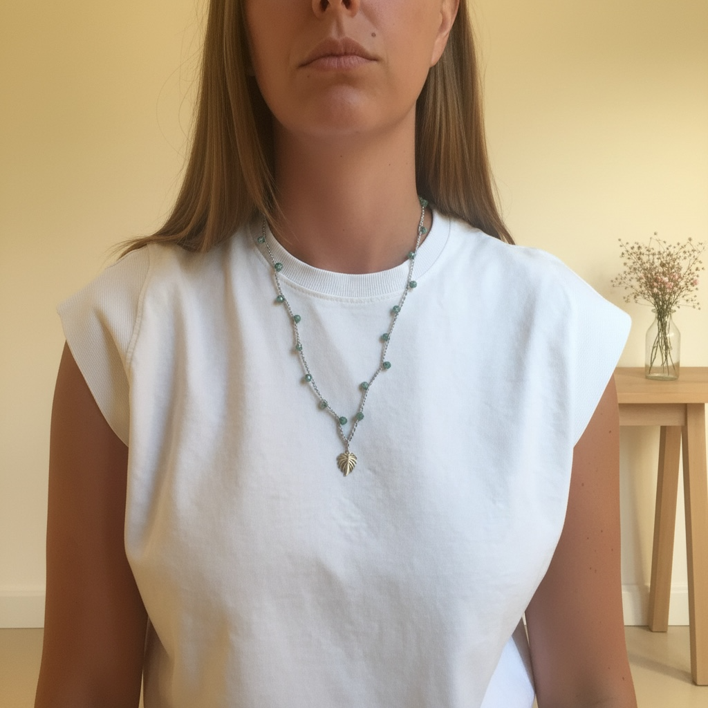 Collana Scintilla con Foglia di Monstera