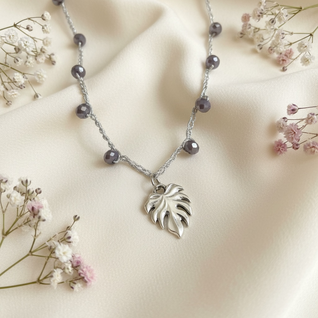 Collana Scintilla con monstera