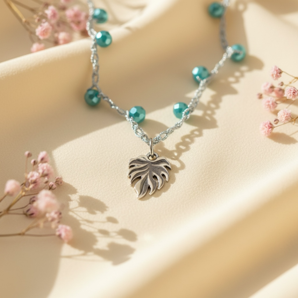 Collana Scintilla con Foglia di Monstera