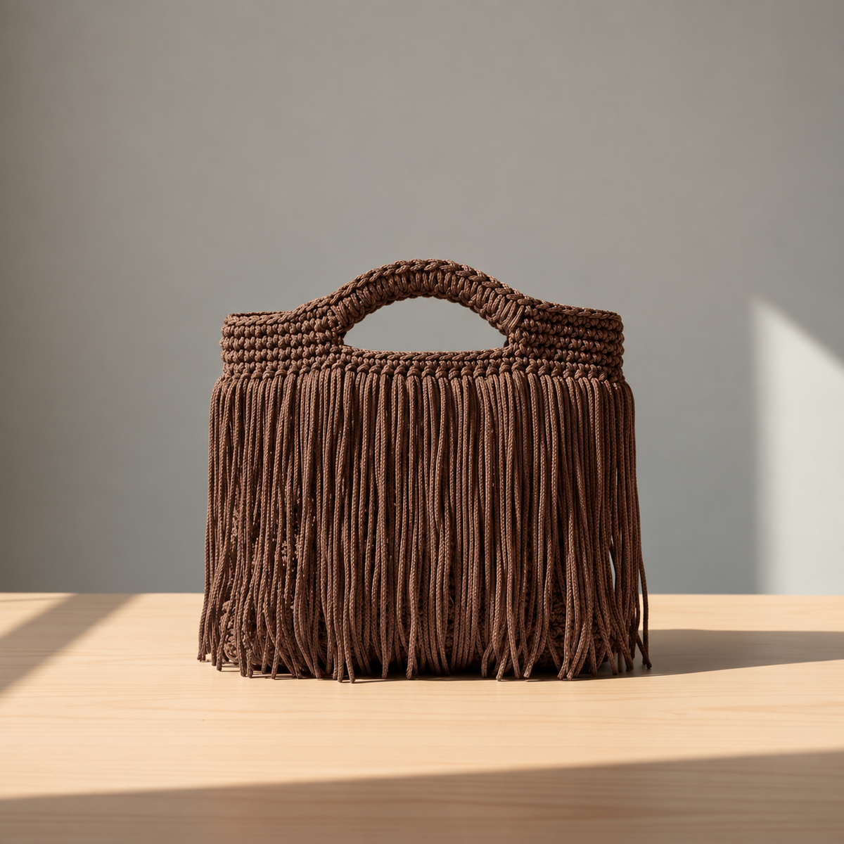 Tilli borsa con frange - Cacao