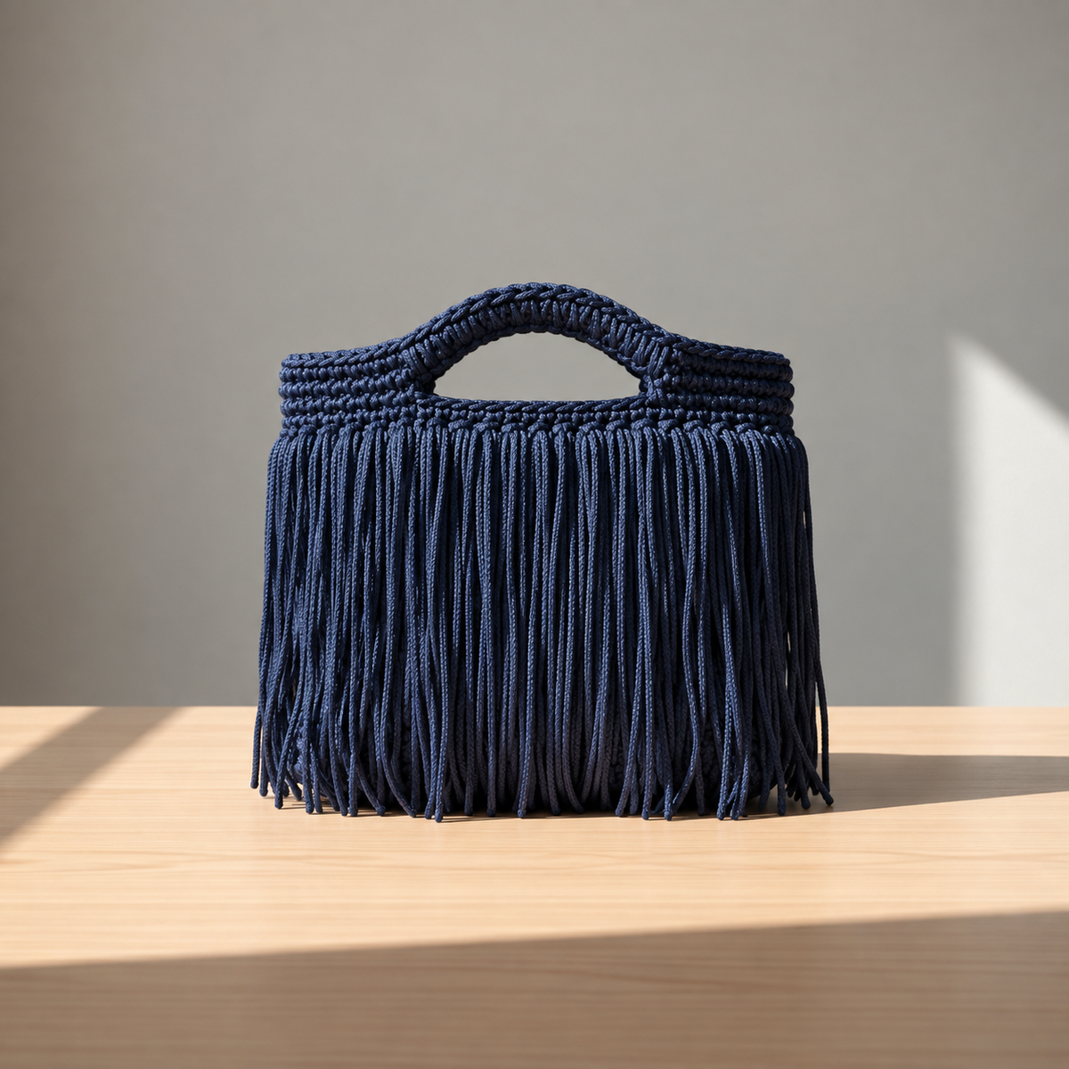 Tilli borsa con frange - Blu notte