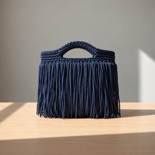 Tilli borsa con frange - Blu notte