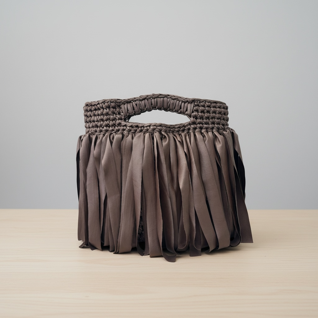 Tilli borsa con frange Ecopelle - Testa di Moro