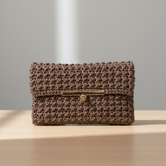 EcoNocciolina Pochette Marrone Lurex