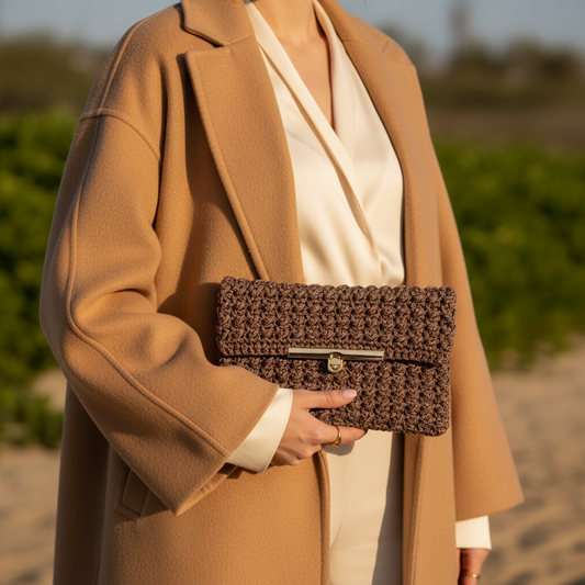 EcoNocciolina Pochette Marrone Lurex